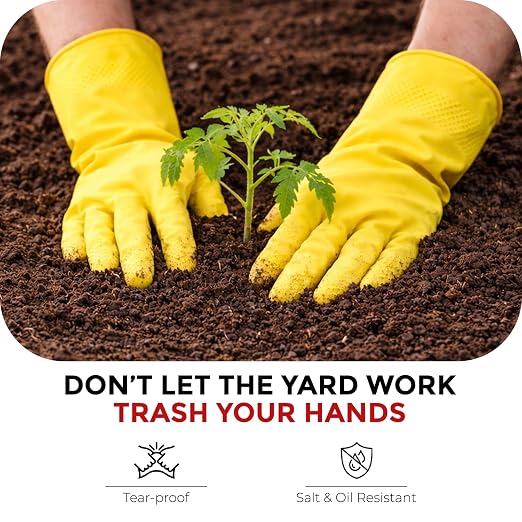 LADWA 4 Pairs Non-Slip Household Cleaning Reusable Dishwashing Gloves for Kitchen Washing Dishes Bathroom Gardening & Home Tasks Flexible Long-lasting & Waterproof Gloves Perfect for Woman Men (Multi)