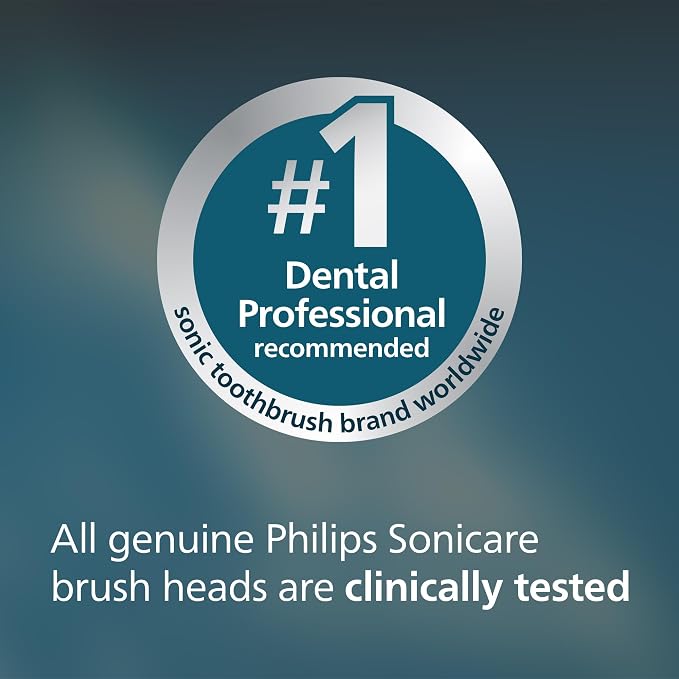 Philips Sonicare S2 Sensitive Brush Heads, 2-Pack, 6 Month Supply, White | 1000% More Plaque Removal¹, Gentle on Sensitive Teeth & Gums, BrushSync Reminder, 62,000 Bristle Movements/Min, HX6052/77