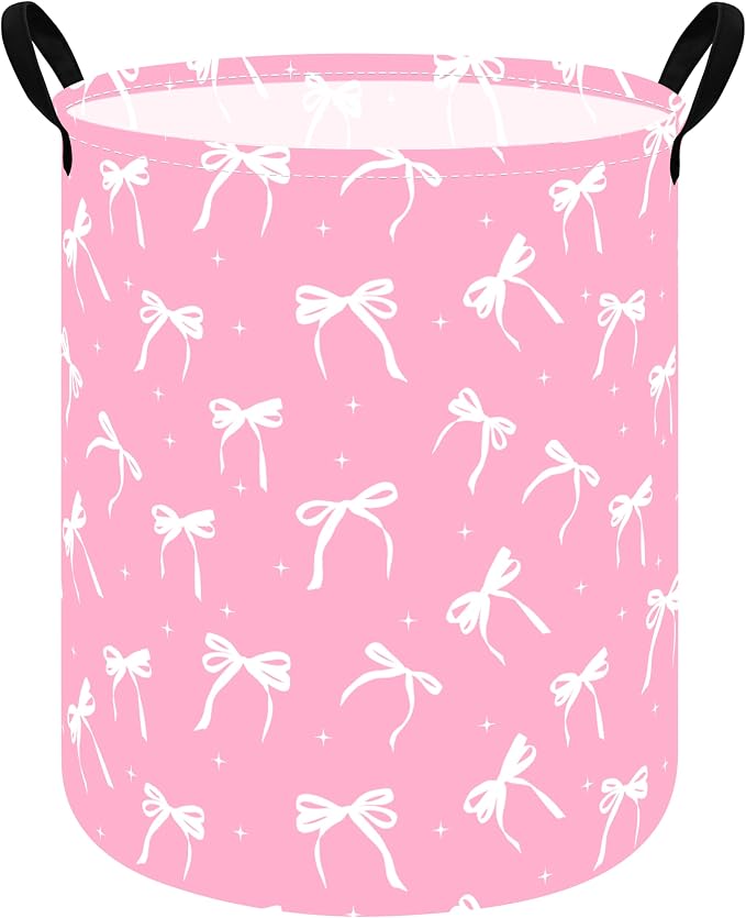 Round Laundry Hamper Clothes Storage Basket Fabric Storage Hamper Organization Storage Bin, Nursery Toy Box,Gift Basket with Handles
