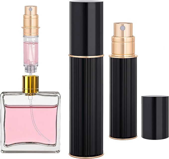 5ml Travel Perfume Atomizer Refillable Spray Bottle Atomiser (Black) | Perfume Spray Bottle, Fragrances Atomizer, Perfume Travel Refillable Bottle,Perfume Dispenser