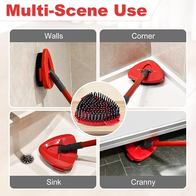 Scrubber Mop Head for Ocedar, Upgrade Scrub Brush for Oceda, Spin Mop Scrub Brush Head for Ocedar EasyWring 1-Tank, More Bristles Scrub Brush Attachment for Bathroom