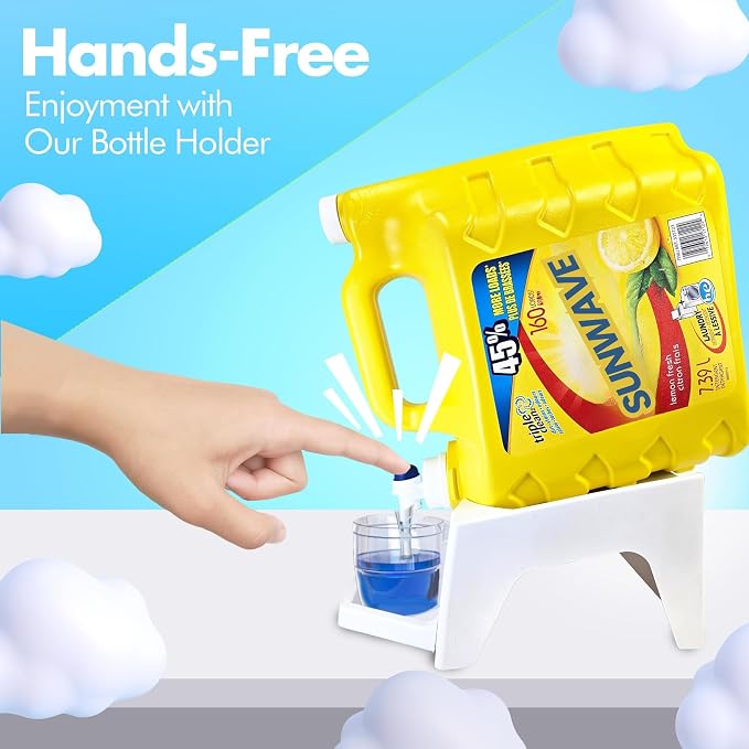 Liquid Laundry Detergent Holder Stand with Drip Tray - 3 Pack - White | Easy Pouring, Rubber Feet, Angled Stand, Fabric Softener Dispenser for Laundry Room Organization & Storage
