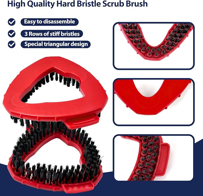 Spin Mop Scrub Brush Head Compatible with EasyWring 1-Tank System, 2 Pack | Heavy Duty Scrubbing Brush Attachment, Removes Stubborn Dirt & Grime, Ideal for Tile, Tub, Bathroom and Kitchen Floor