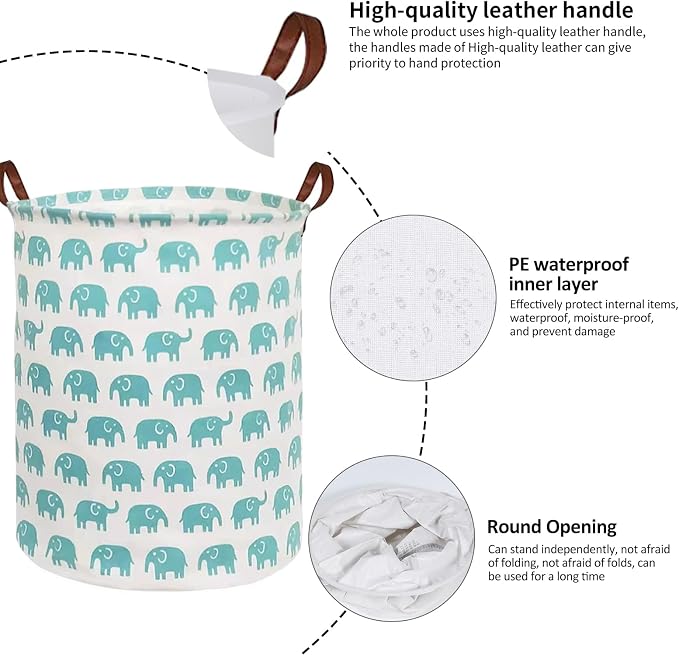 Collapsible Laundry Basket in Bedroom Waterproof Laundry Hamper in Bathroom Large Laundry Bag in College Dormitory Cloakroom Livingroom Nursery Organizer Toy Bin
