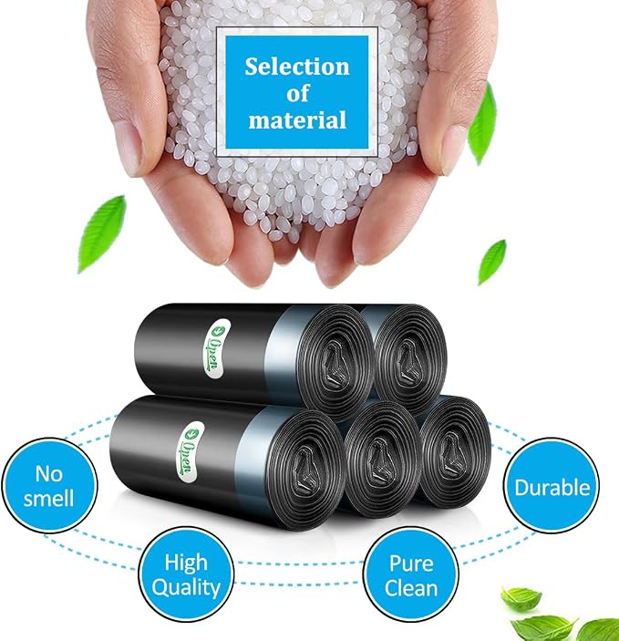 Large 20 Gallon Black Drawstring Trash Bags, 1.9 Mil, 120 Count | Heay Duty Tall Garbage bag Fit 20-21Gal Trash Can, Leak Proof & Tear Free Sturdy For Indoor,Office,Outdoor Lawn Leaf Cleaning