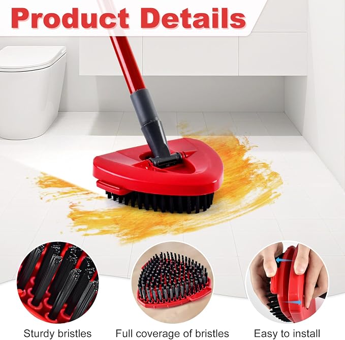 Scrubber Mop Head for Ocedar, Upgrade Scrub Brush for Oceda, Spin Mop Scrub Brush Head for Ocedar EasyWring 1-Tank, More Bristles Scrub Brush Attachment for Bathroom