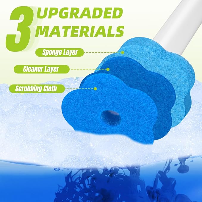 Disposable Toilet Brush, Toilet Wand Refills, Toilet Bowl Cleaner Brush for Bathroom Maintenance