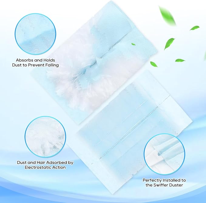 Duster Refill Compatible with Swiffer Hand Duster for Cleaning | Unscented Disposable Heavy Duty Duster Refills for Blinds & Ceiling Fan, Compatible with Swiffer Hand Duster, 30 Pack