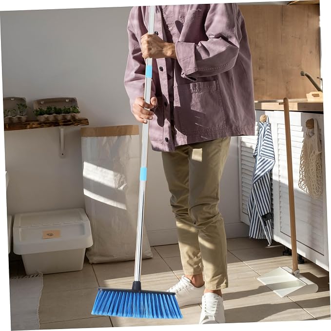 VALICLUD Long Handle Broom for Home Cleaning Versatile Indoor Outdoor Cleaning Tool with Soft Bristles for Efficient Dust Collection for Kitchens Yards Garages and More