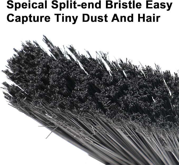 Heavy Duty White Angle Broom with Long Handle - 4 Pack | Versatile Indoor/Outdoor Sweeping, for Courtyard/Garage/Sidewalk/Kitchen/Lobby/Canteen, Durable & Efficient