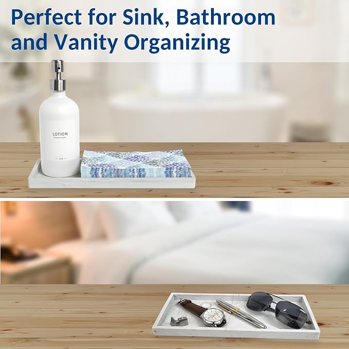 Spacewiser Silicone Countertop & Vanity Tray – 11.7” Bathroom Counter Tray | Bathroom Tray, Bathroom Tray Countertop, Tray for Bathroom Counter, Silicone Kitchen Tray for Counter & Countertop Organizer
