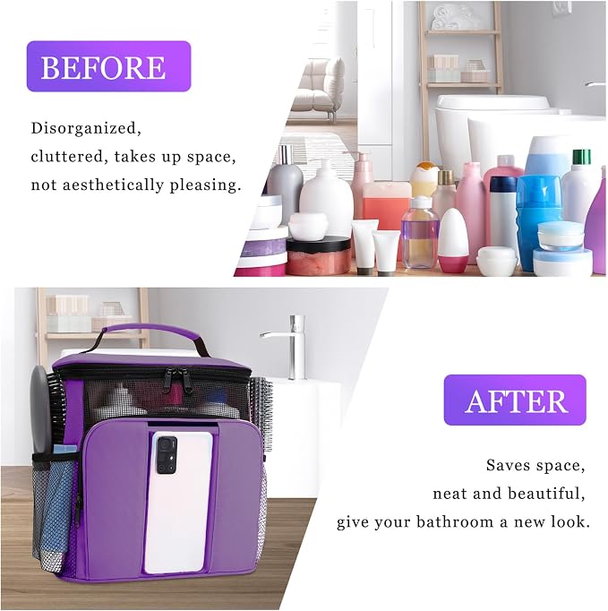 Dorm Room Essentials for College Students Girls Boys Guys, Shower Caddy | Travel Essentials Hanging Toiletry Bags for Traveling Women Men,Mesh Shower Caddies Portable for Camping,Gifts for Christmas