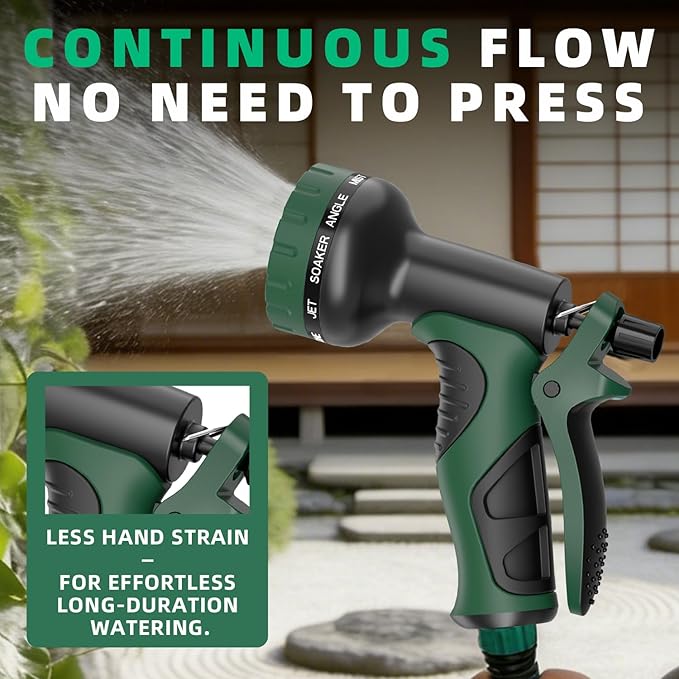 Besiter Garden Hose Nozzle with 10 Spray Patterns : 2 Pack High Pressure Water Sprayer for Car Washing, Pet Bathing & Lawn Care with Lock Feature & Comfort Grip – Fits All 3/4" Standard Hoses Thread