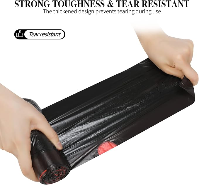 60 Counts Drawstring Small Trash Bags,4 Gallon Small Garbage Bags,Black | Thicken Drawstring Trash Bags for Kitchen,Bathroom,Bedroom,Home,Office Trash Cans