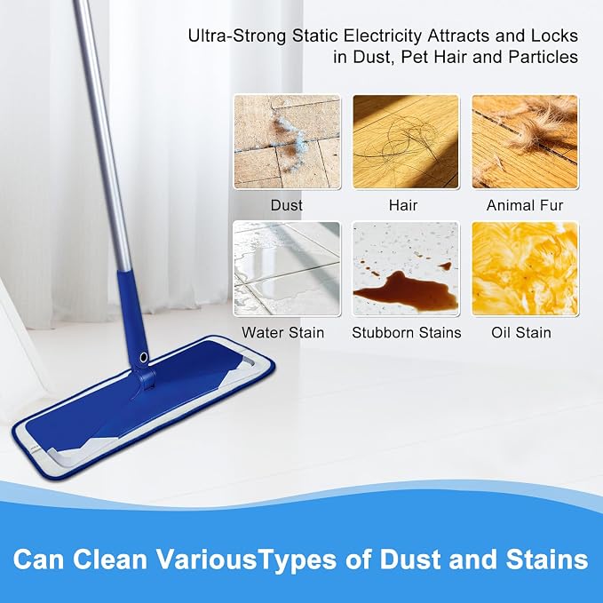 4 Pack Mop Replacement Pads Compatible with Bona Mop,Microfiber Cleaning Pad for Bona,18 Inch Wet & Dry Mop Pads for Hardwood Tile Laminate Floor Cleaning,Reusable & Washable