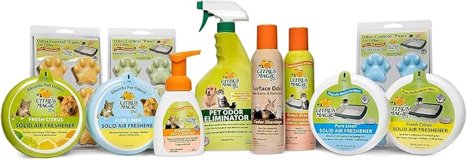 Citrus Magic Pet Solid Air Fresheners, Fresh Citrus, 8 Ounce, Pack of 3 | Odor Absorbing, Passive Diffusion, Odor Elimination Up to 6-8 Weeks Each, Ideal for Dog & Cat Areas and Litter Boxes