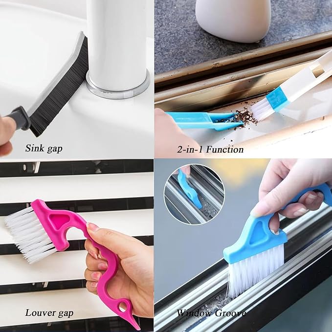 TuTuYa 11PCS Cleaning Brush Set, Multifunctional Gap Cleaning Brush | Remove Stubborn Dirt, Crevice Brush Reach into Deep and Narrow Space, Groove Gap Brush&Dustpan Brush Clean Track and Gap