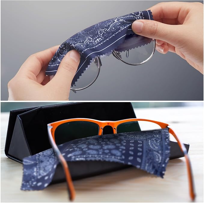 Copkim 24 Pcs 6 x 6 Inch Glasses Cleaning Cloth,Mandala | Elegant Flowers Design, Mandala Multicolor Microfiber Lens Wipe, Reusable Eyeglasses Wipe, Camera Len Cell Phone Screens