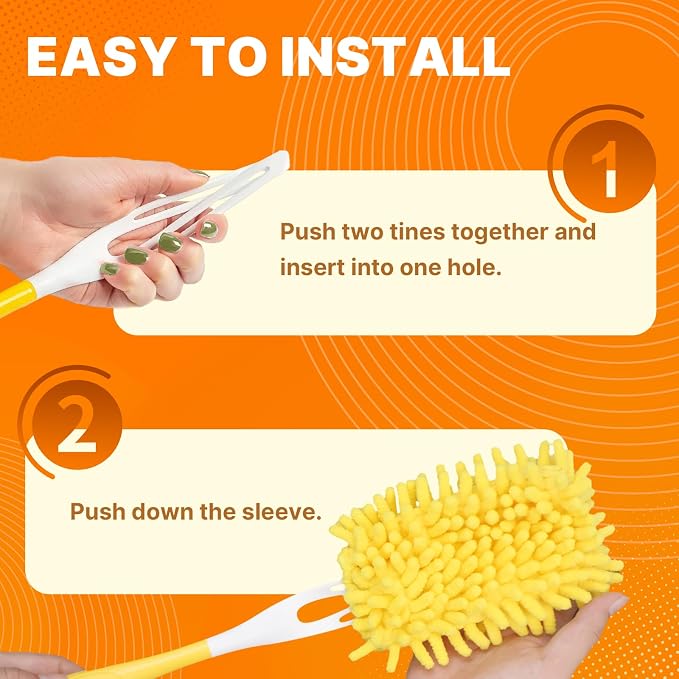 Reusable Duster Refill Compatible with Swiffer Hand Duster, 360 Heavy Duty | Duster Refills, Microfiber Washable Dusters Refills for Swiffer Duster Extended Handle, 4 Pack (Handle is Not Included)