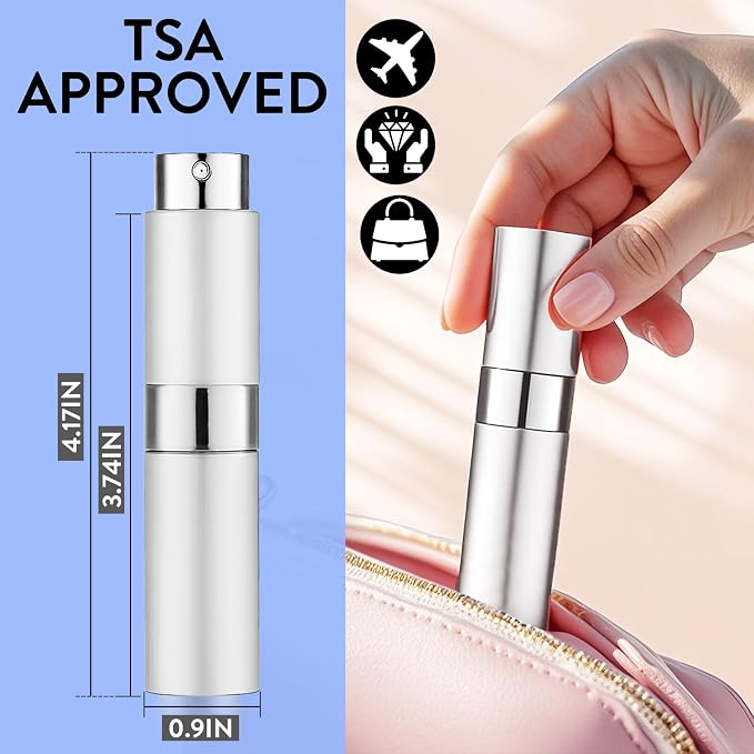 8ML Perfume Atomizer 3pcs Pink Cologne Travel Spray Bottle with Bag | Empty Cologne Dispenser, Portable Sprayer, Travel Essentials for Men and Women, Twist Type Refill, Small Bottles