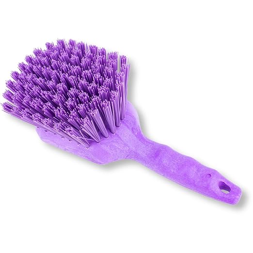 SPARTA 40541EC68 Plastic Scrub Brush, Utility Brush, Kitchen Brush with Hanging Hole for Cleaning, 8 Inches, Purple, (Pack of 6)