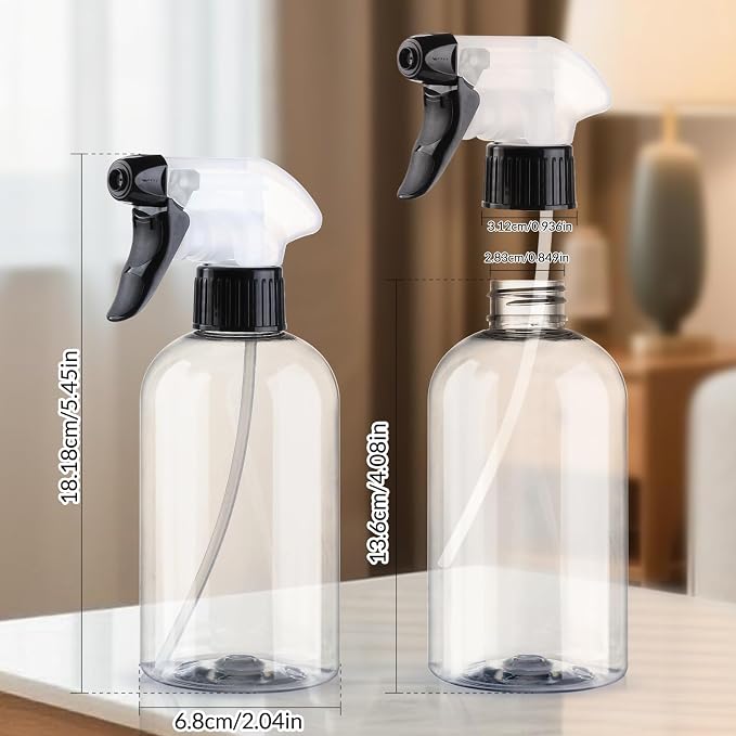 Spray Bottles 2Pack 10oz Plastic Squirt Bottles Water Spray Bottle | Mist Stream Empty Sprayer BPA-free Refillable Container Adjustable Nozzle for Plants, Pet Training, Kitchen Cleaning