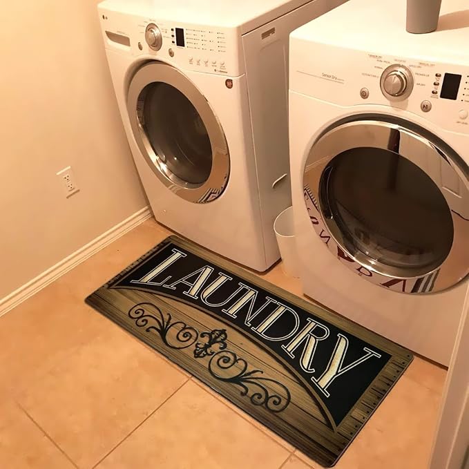 Non Slip Laundry Room Rug and Mats Durable and Waterproof Laundry Room Runner Rug Floor Mat, 48''×20''