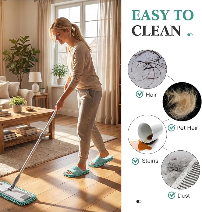 Jecery 4 Pair Microfiber Mop Slipper