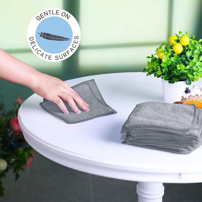 30 Pcs Dry Erase Cloth,6 X 6 Inch,Gray | Cleaning Rags Reasonable Whiteboard Cloth Kitchen Towels Microfiber Towels Cars Wash