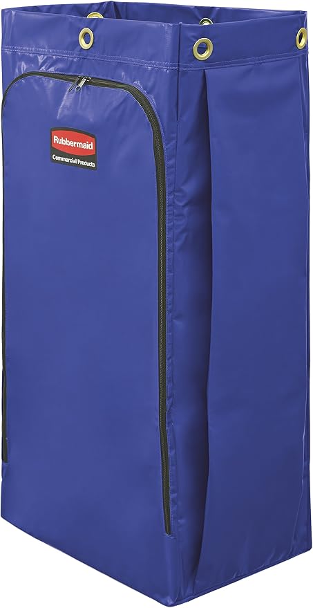 Rubbermaid Commercial Products High-Capacity Cleaning/Utility Cart Bag, 34-Gallon, Blue, Compatible with Rubbermaid Cleaning Carts