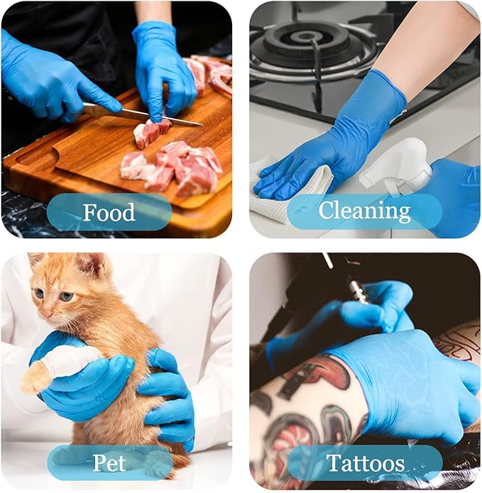 Nitrile Disposable Gloves,4mil-100 Count,Gloves Disposable Latex Free,Powder Free for Cooking,Household,Food safe