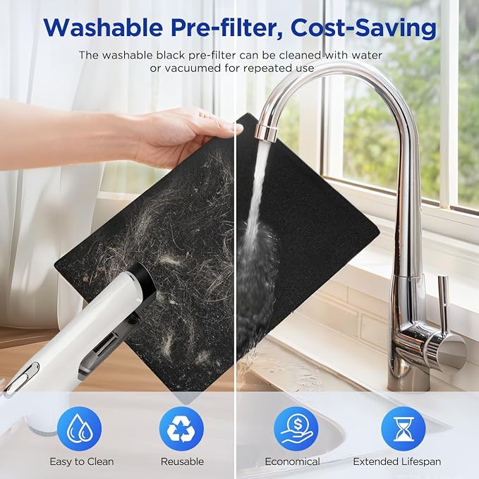 MOOKA Air Purifier for Home Bedroom Large Room up to 2200 Ft², HEPA Filter | Washable Pre-Filter, Auto Mode, Quiet Sleep Mode, Air Quality Monitor, Air Cleaner for Pet Dust Smoke Pollen, KJ190H Grey