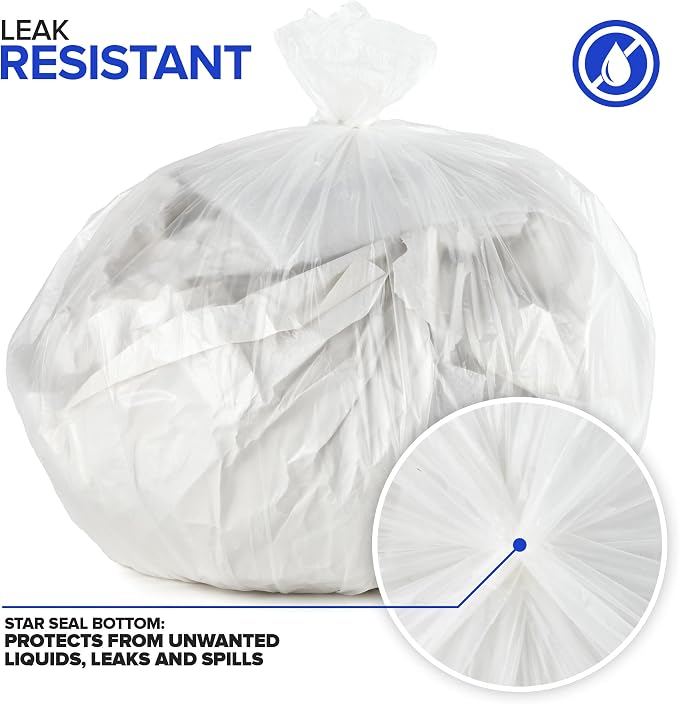 Stock Your Home 4 Gallon Unscented Small Garbage Bags, 200 Count, 12.7 Micron Thickness, Leak Proof Star Seal, Open Top Box for Easy Dispensing, Versatile Usage, Great Value Pack