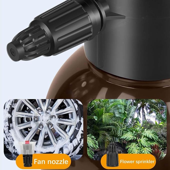 2L High Pressure Car Wash Sprayer, Hand Pressure Snow Foam Car Wash Sprayer, Foaming Sprayer, Hand Pressurized Soap Sprayer for Home Cleaning, Spraying Weeds, Car Detailing, Garden (A, One Size)