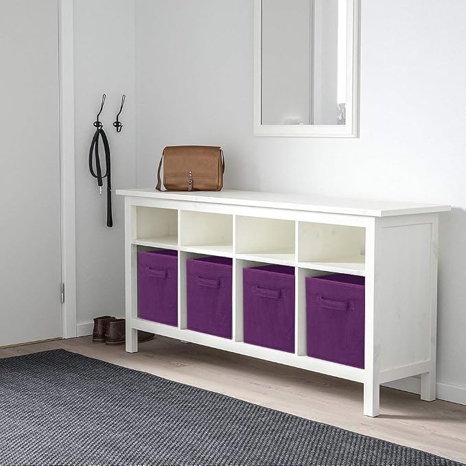 ShellKingdom Storage Bins, Foldable Fabric Storage Cubes And Cloth Storage | Storage Organizer For Closet And Toys, 10.5x10.5x11 INCH, 2 Pack (Purple)