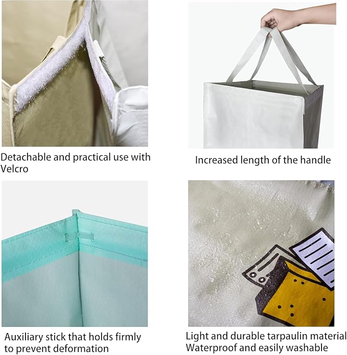 Recycling Bags,Separate Recycling Waste Bin Bags for Kitchen Home,Trash and Recycle Bin Combo,Reusable Waterproof,Kitchen Gifts Mothers Day Gifts for Mom Wife Grandma,42 Gallon,3Pack
