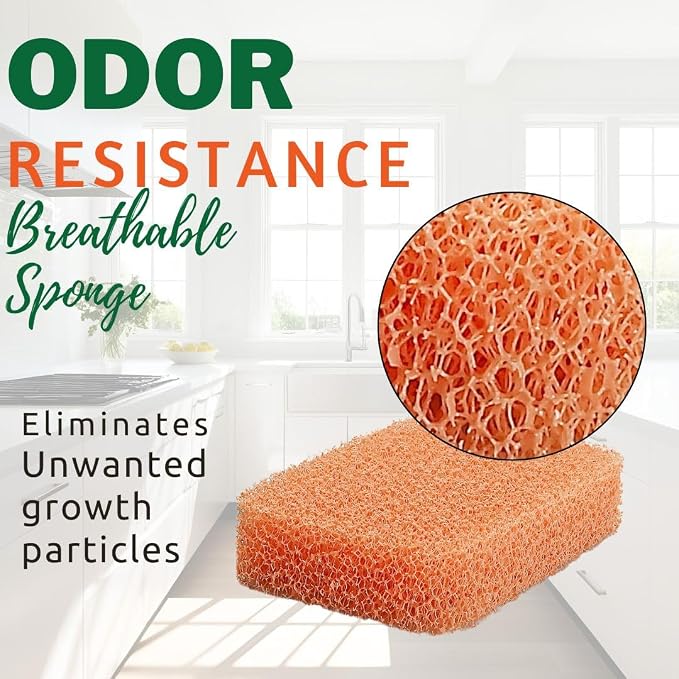 Peachy Clean Silicone Dish Sponge Scrubbers, Fresh Peach Scent, Non-Scratch, Odor-Resistant, Durable Dish Sponges for Kitchen 3pk
