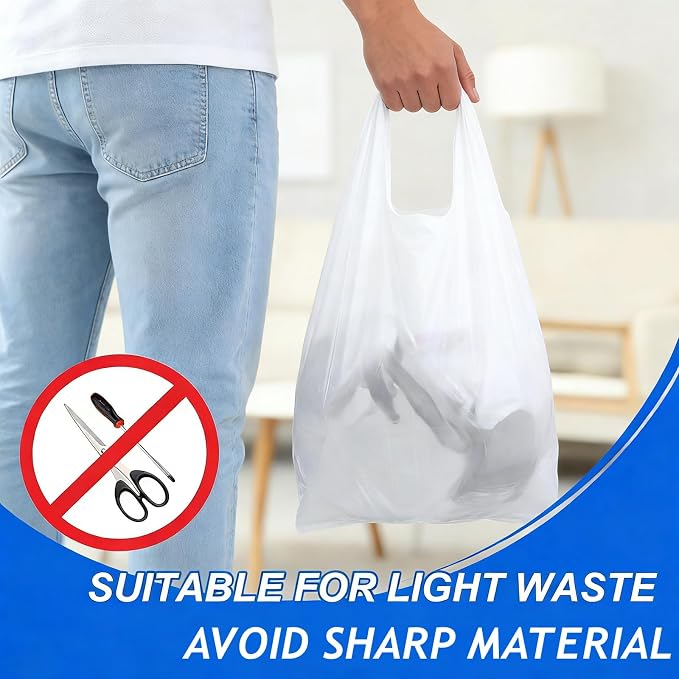 4 Gallon Trash Bags, 230 Counts Flexible & Durable Small Garbage Bags 24 x 19" Extra Thick Sturdy Trash Bag, Unscented & Easy Tearing 4-6 Gal Can Bin Plastic Bags for Home Office Kitchen Bathroom
