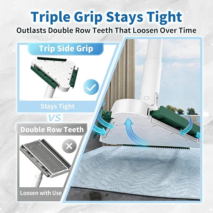 Small Mini Snap Grip Clamp Triangular Dust Mop, One-Click Cloth Change | Disposable Sweeper Mop Compatible with Swiffer Pads, Includes 2 Reusable Cloths for Hardwood, Tile & Small Space Cleaning