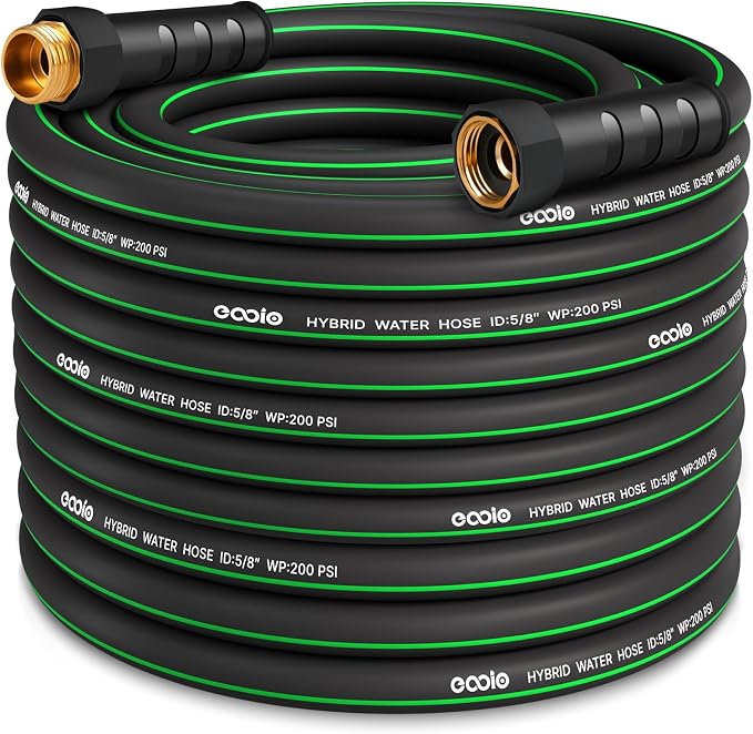 Heavy Duty Garden Hose 73ft, NON-EXPANDABLE Flexible Water Hose, Kink Resistant Lightweight Hybrid Hose, Leakproof Hose Male to Female Fittings