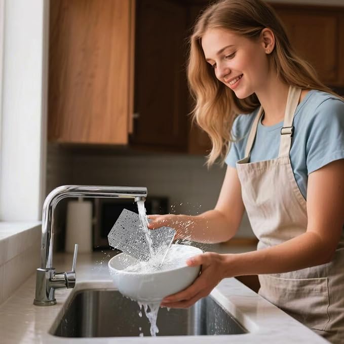 Extra Large Cellulose Kitchen sponges, 5.9" x 4.3" x 1.4", 2-Pack | Natural Cellulose Sponges for Cleaning & Household, Non-Scratch, Reusable and Biodegradable