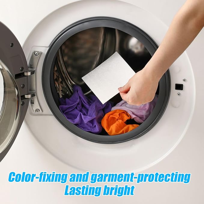 Laundry Color Absorption Sheets – Anti Dye Tablets, Washing Machine Paper | Clothes Protection Pads, Mixed Wash Accessory for Preventing Color Transfer and Fabric Care