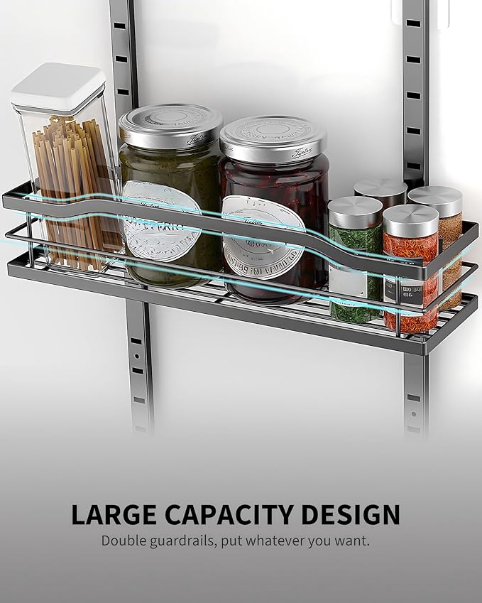 Moforoco White 9-Tier Over The Door Pantry Organizer, Pantry Organization And Storage, Metal Hanging Spice Rack Shelves Door, Home & Kitchen Essentials, Laundry Room Bathroom Organization (Pack of 2)