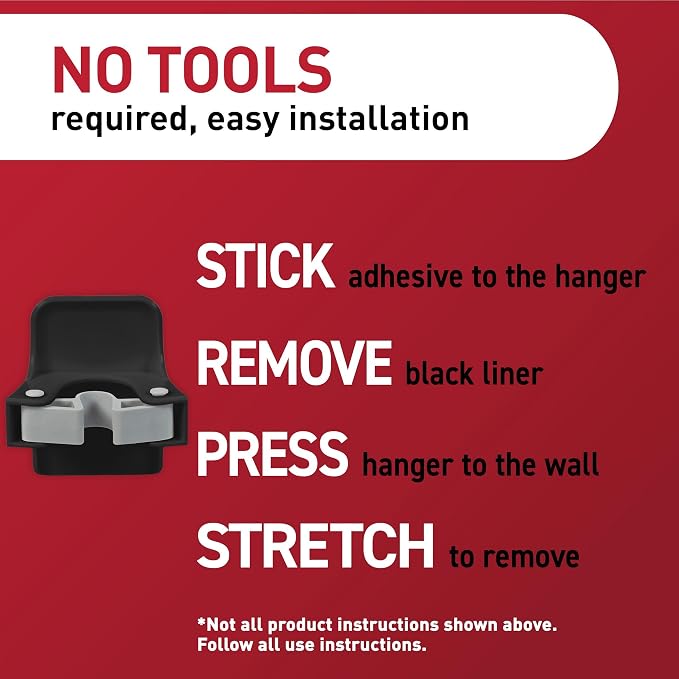 Command Large Black Broom Grippers, 3 Grippers, 6 Strips | Damage-Free Hanging Wall Mount Broom and Mop Holder, No Tools Cleaning Organizer, Holds up to 4 lb