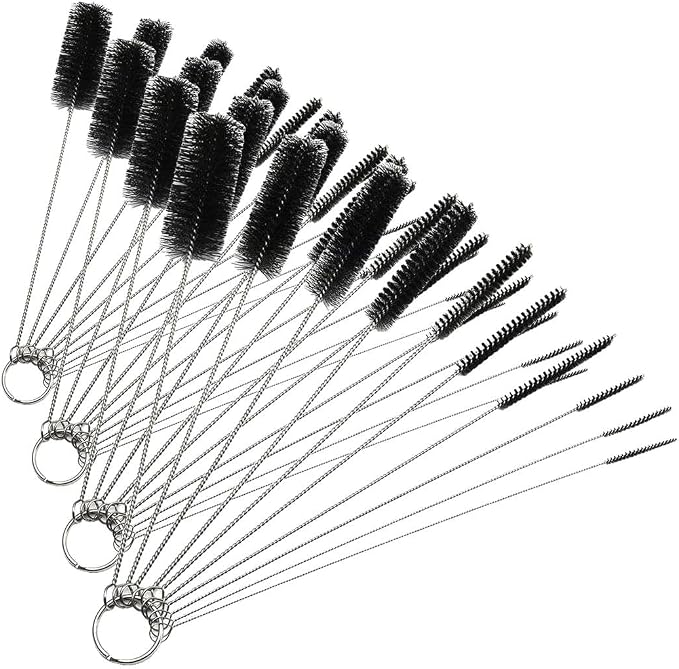 Long Straw Brush, Nylon Pipe Tube Cleaner 8.2-ihch 10 Different Diameters Set of 10 (Pack of 4)