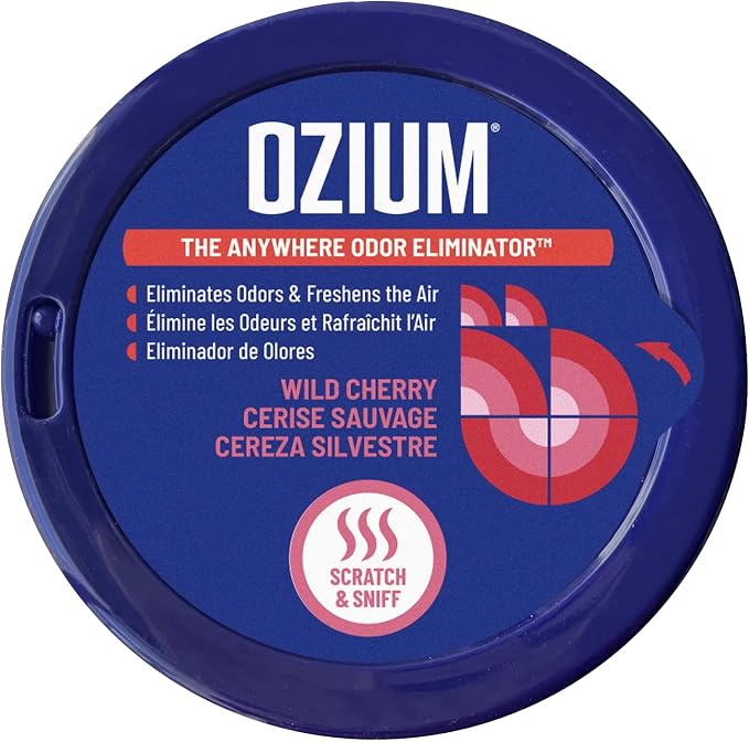 Ozium Odor Eliminating Gel Air Freshener 4.5 oz Wild Cherry 2-Pack | For Home, For Car, For Office