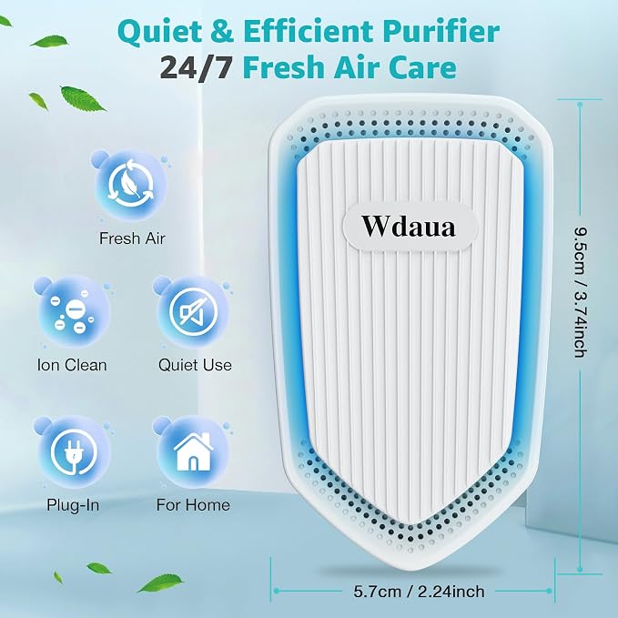 Plug In Air Purifier Negative Air Freshener for Home | 4 Pack Air Ionizers for Dust Mites, Pets Odor Reducer Smoke Bedroom, Office, Basement Kitchen