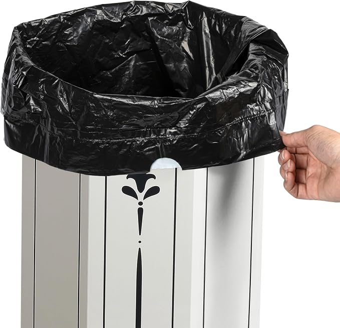 happimess Fleur 25 Gal Trash Can Bin, Bridal Ivory, Set of 2 | Event Recycling, Traditional Classic Disposable Corrugated Cardboard, 32" Height, 16" Width, 16" Depth