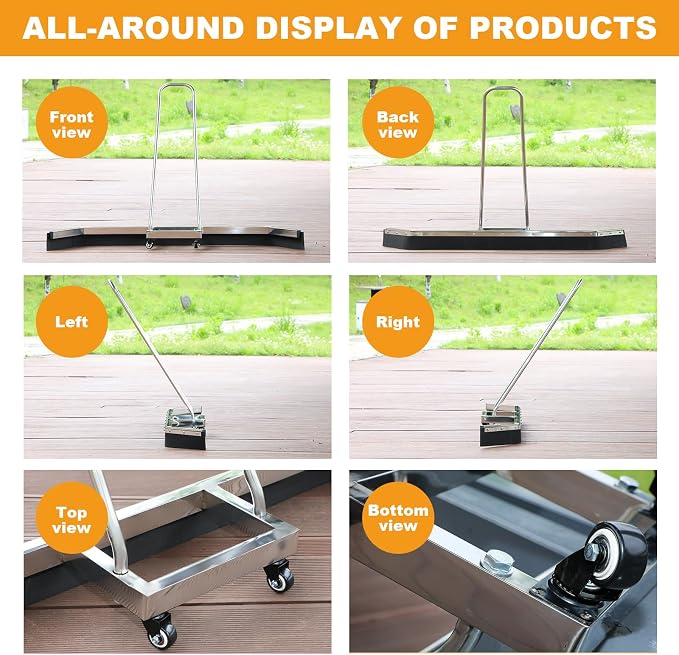 4.3FT Sport Tennis Court Squeegee Floor Squeegee Heavy Duty Commercial Squeegee for Floors with 2PCs EVA Foam Blade