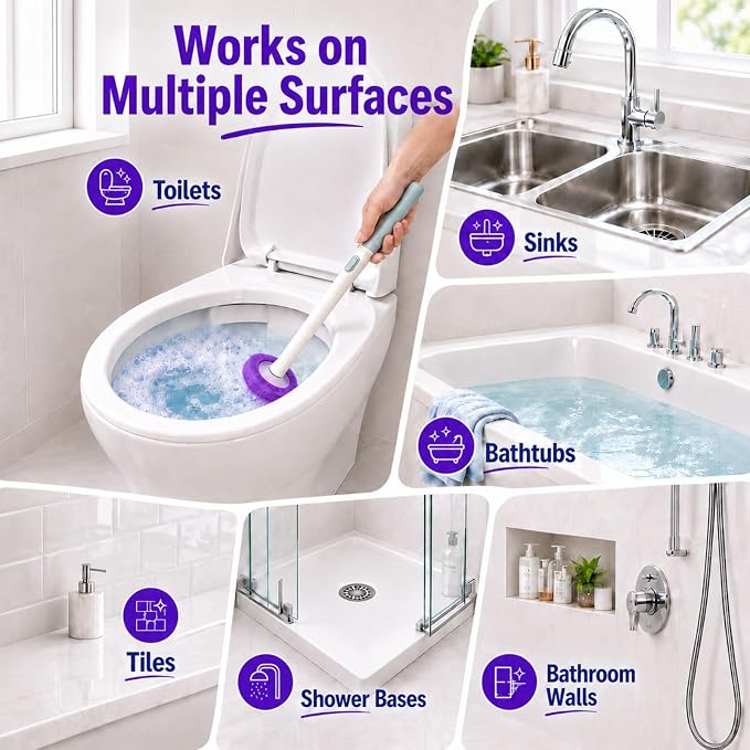 48 Count Disposable Toilet Brush Refill Heads, KZKR Toilet Wand Refills | Upgraded 4-Layer Toilet Cleaner Refill Pads for Bathroom Cleaning Supplies, Bulk Economy Pack, Light Lavender Scent